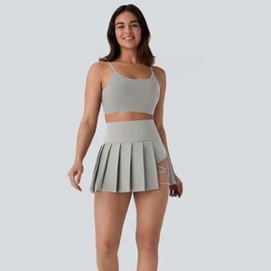 NWT Halara Breezeful High Waisted Pleated 2-in-1 Side & Pocket Asymmetric Hem